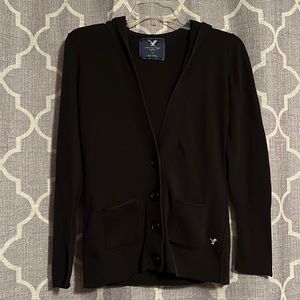 American Eagle Hooded Black Cardigan